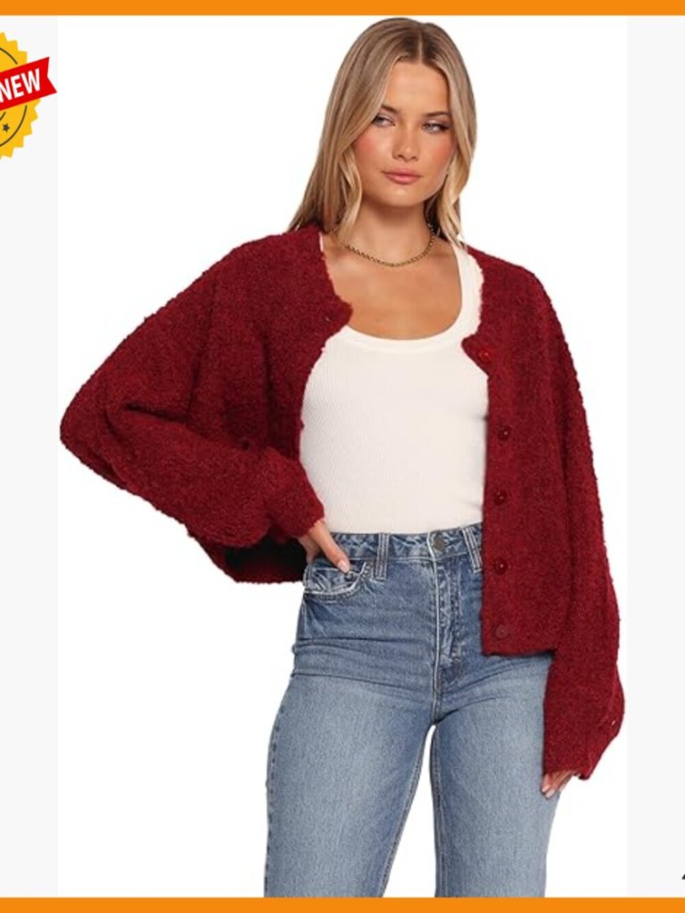 Knitted Cardigan Long Sleeves Button Down True to Size